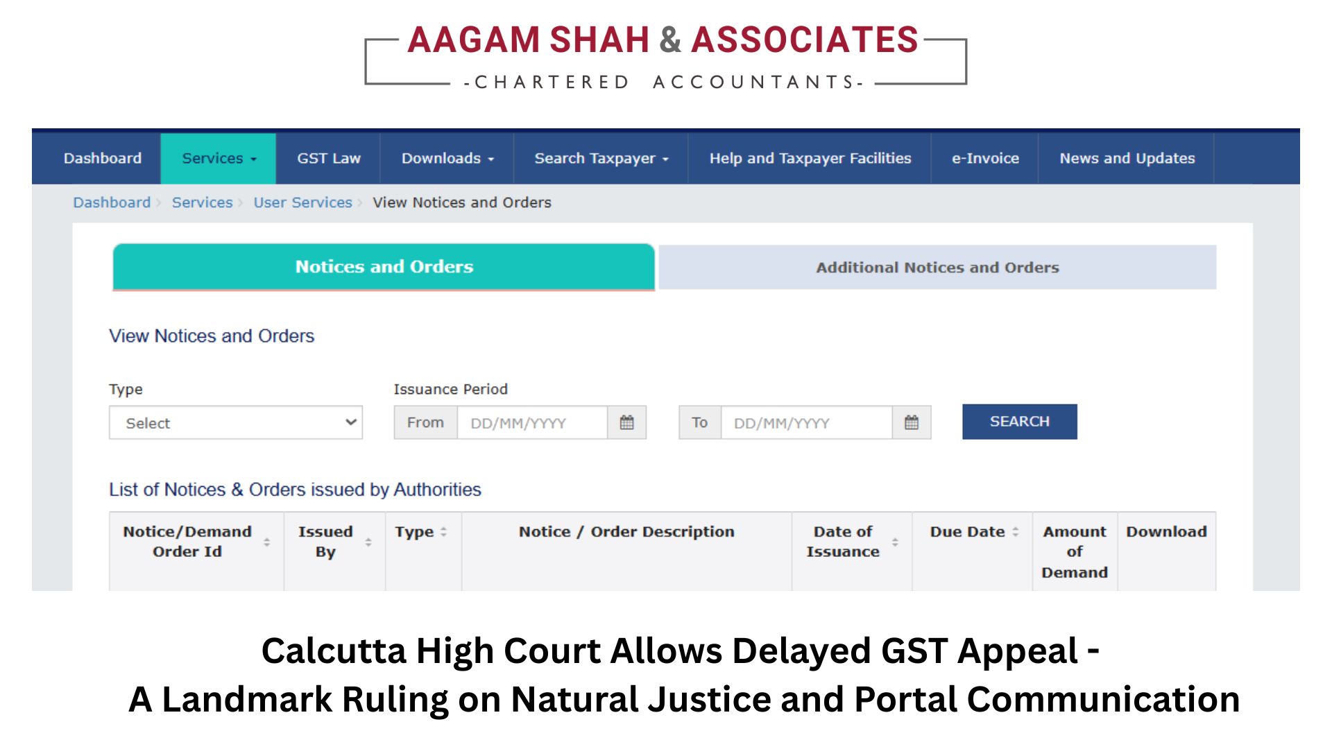 Calcutta High Court Allows Delayed GST Appeal: A Landmark Ruling on Natural Justice and Portal Communication