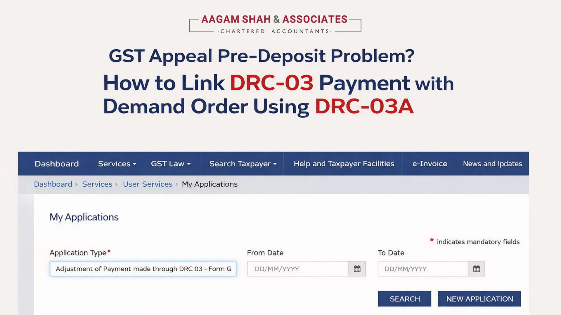 GST Appeal Pre-Deposit Problem? How to Link DRC-03 Payment with Demand Order Using DRC-03A