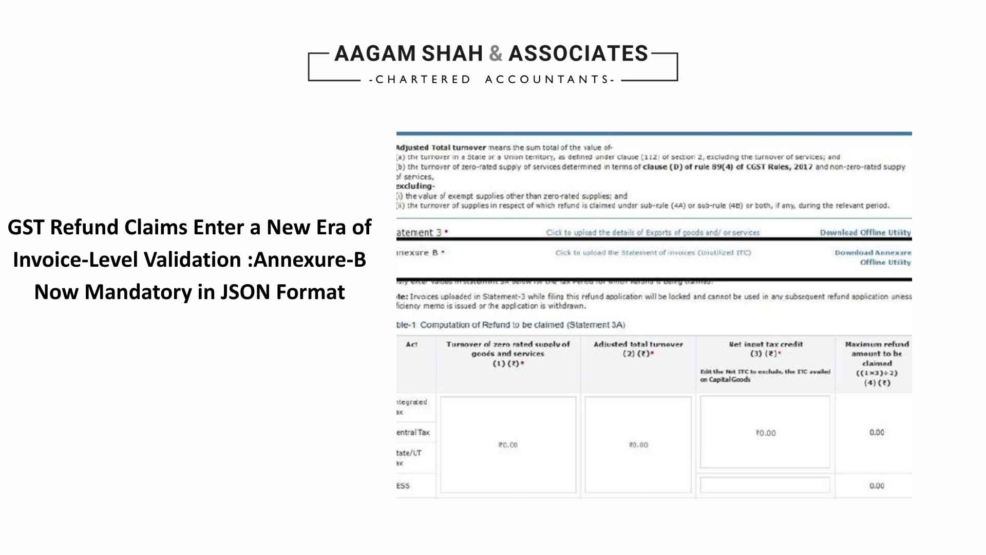 GST Refund Claims Enter a New Era of Invoice-Level Validation :Annexure-B Now Mandatory in JSON Format